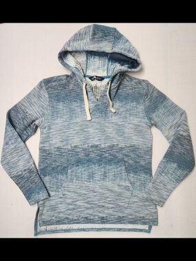 The North Face Wells Cove Pullover Hoodie Knit Blue White Women's Sz XS Gorpcore